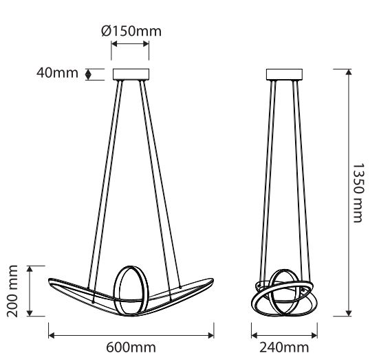 Suspension Loren dimensions 